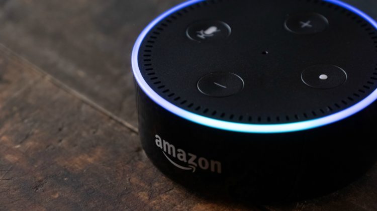 Amazon's Echo Dot, Alexa virtual assistant on wooden board | 2019 Super Bowl Champion: Amazon’s Alexa Commercial
